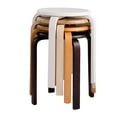 thumbnail image 3 of Amdohai Modern K/D Rubber Wooden Stools Practical Round Stacking Stools for Home/Restaurants/Hotel 1pcs Beige, 3 of 8