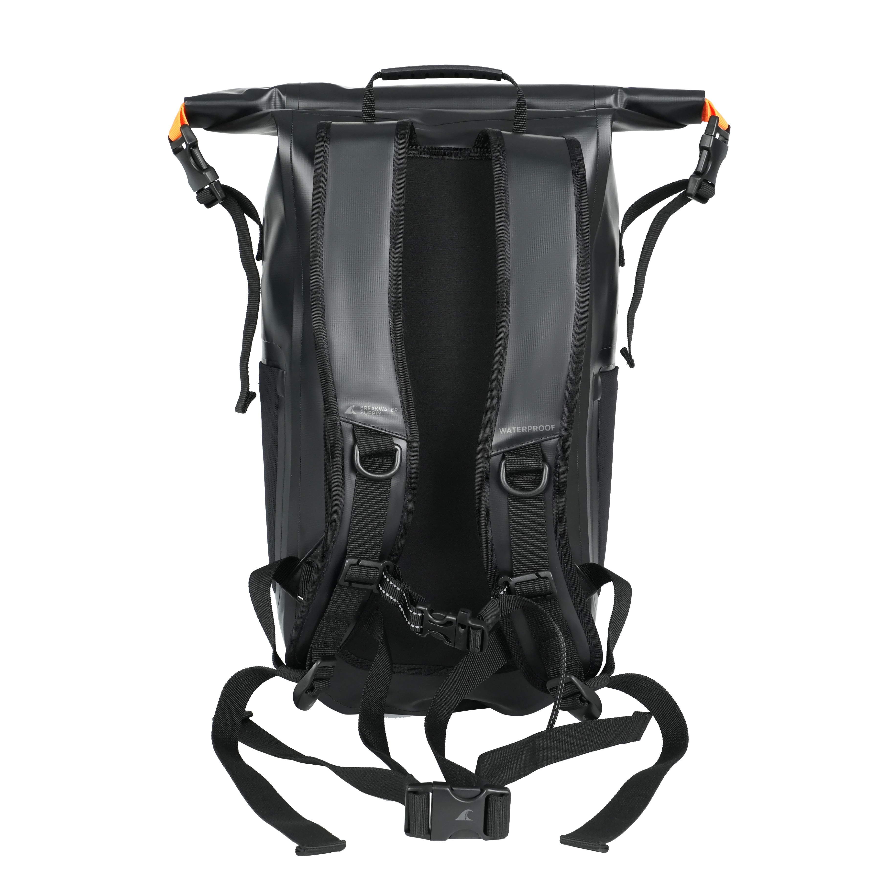 Breakwater Supply Meanhigh Dry Bag Waterproof Backpack, 25L, Small, for Kayaking, Backpacking, Hiking, Hunting, Fishing + Floating, Rolltop, Light Weight, Mesh Water Bottle Holders