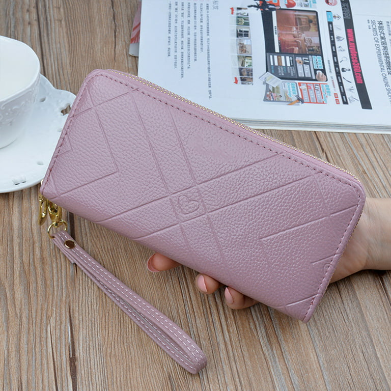 Woman PU Material Wallet with Removable Wrist Strap Large Capacity Purse  for Girls Ladies Shopping Dating