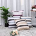 thumbnail image 5 of PiccoCasa 4 Pack Throw Pillow Cover Farmhouse Stripe decorate Cushion Cover, 18"x18", Brown, 5 of 7