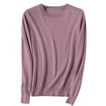 thumbnail image 3 of Lcziwo Knit Pullover Sweater for Women Crew Neck Long Sleeve Cotton Sweaters Lightweight Fall Winter Warm Basic Tops Gray,M, 3 of 7