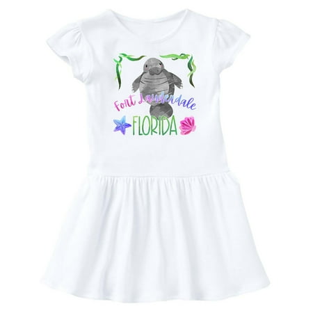 

Inktastic Fort Lauderdale Florida Cute Swimming Manatee Gift Baby Girl Dress
