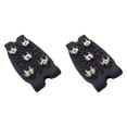 thumbnail image 4 of Tacos de tracción para hielo, clavos de nieve, agarres para mujeres y hombres, agarre para hielo con 5 aceros para caminar, equipo de campamento al negro, 4 of 8