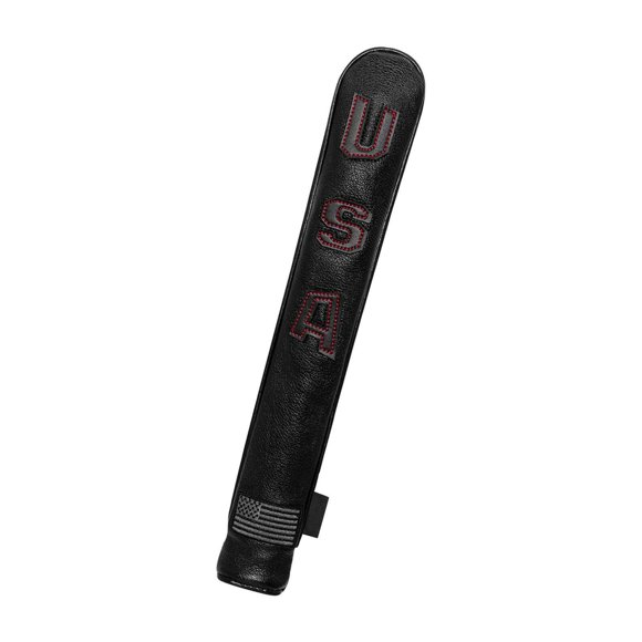 PU Golf Alignment Stick Cover Case USA Embroidered Waterproof Aid Rods Headcover Holder Premium Black Red