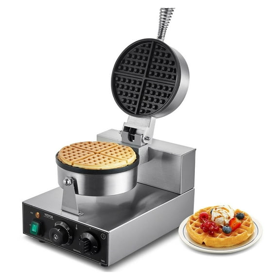 Waffle Maker Round Waffle Iron Baker Machine Non-Stick 1230W 1 P