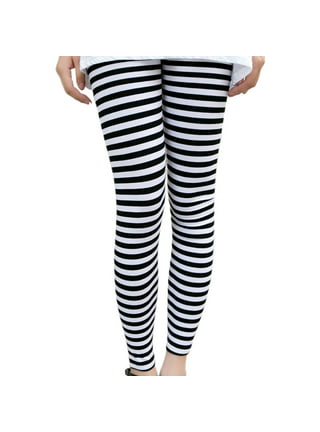  Kids Girls Legging Black & White Vertical Stripes Striped  Fashion Leggings 7-13Y: Clothing, Shoes & Jewelry