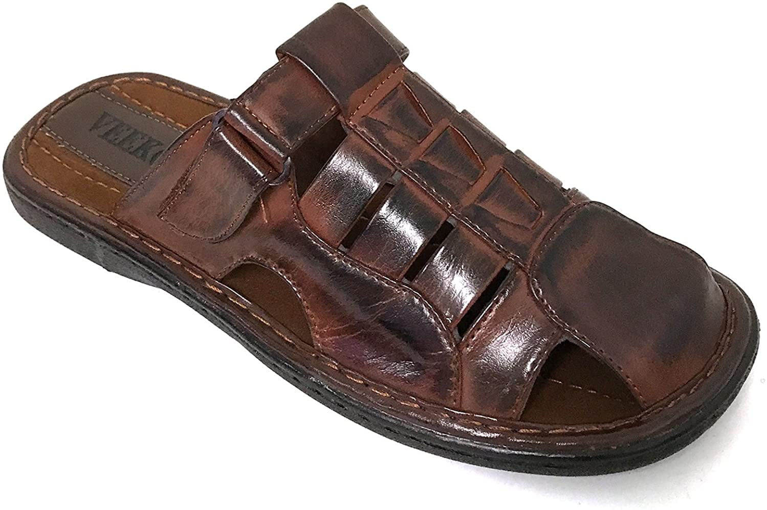 mens closed toe slip on sandals