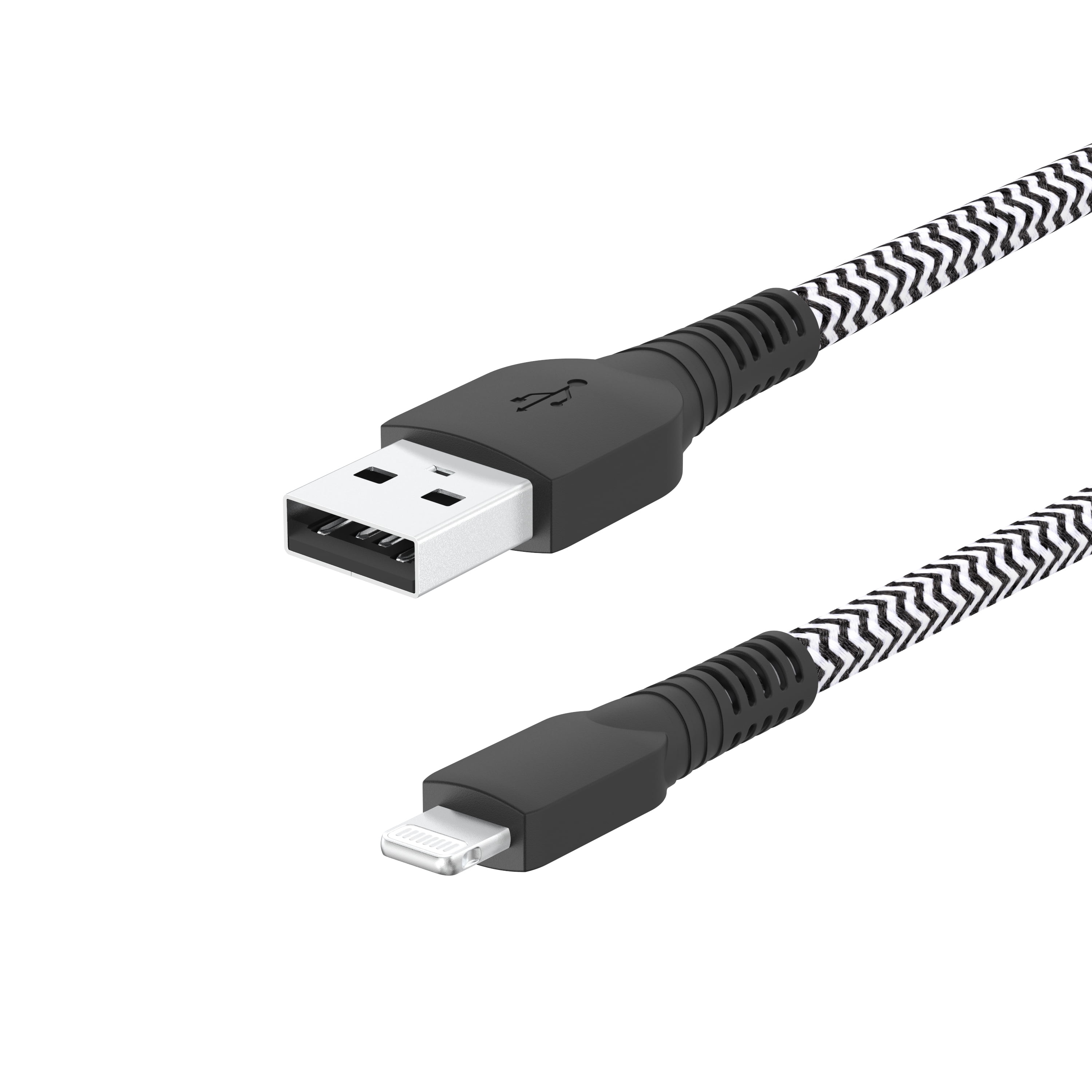 onn 10ft Lightning to USB-A Braided Charging Cable, MFI certified, Black - Compatible with iPhone 14/13/12/11/X/XR/XS/8/7/6/5, iPad, Airpods and more