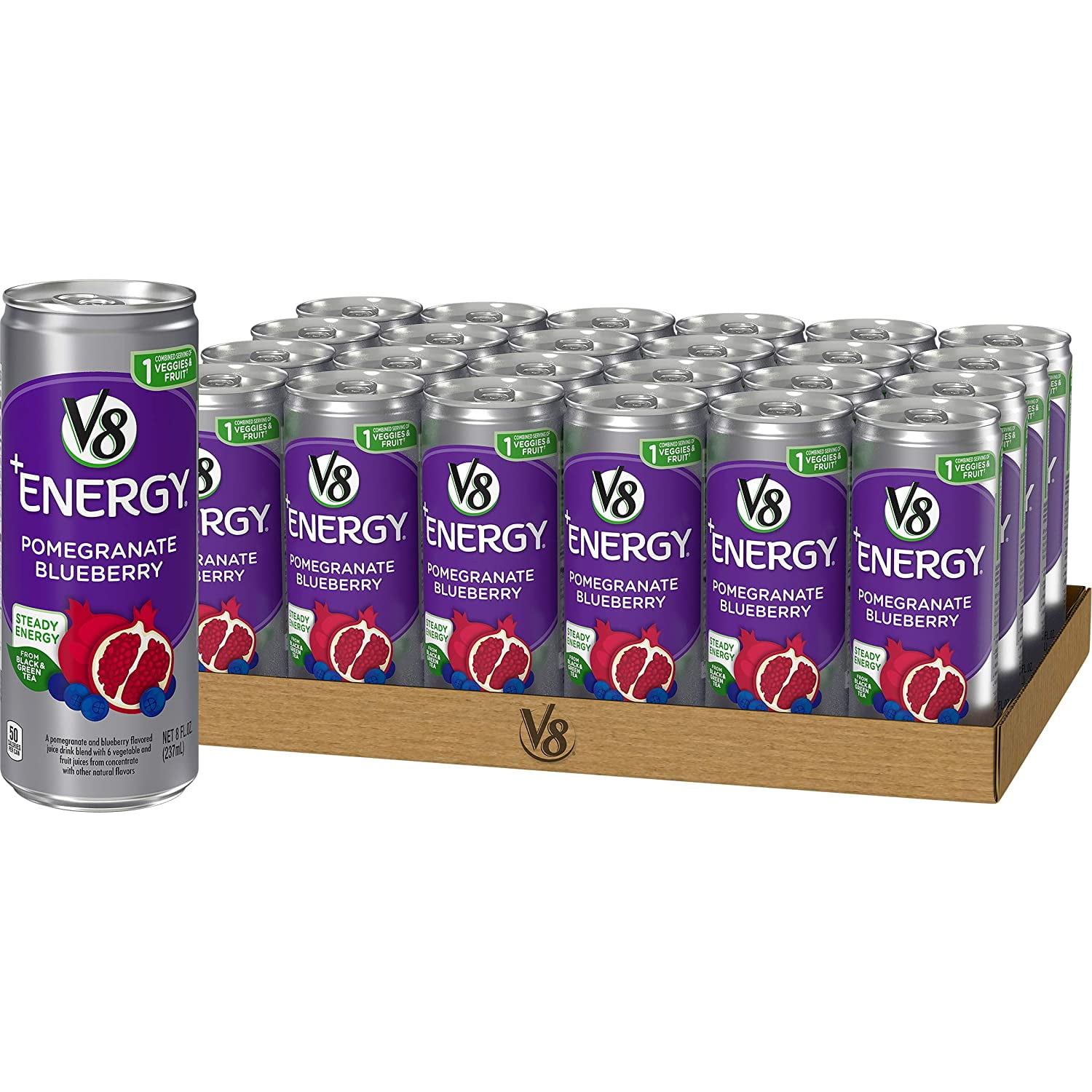 V8 +Energy, Healthy Energy Drink, Natural Energy from Tea, Pomegranate