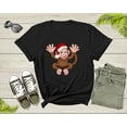 thumbnail image 2 of Fun Monkey Wearing Xmas Hat Cute Animal Cartoon Character T-Shirt Monkey Lover Gift T Shirt for Men Women Kids Boys Girls Graphic Tshirt, 2 of 8