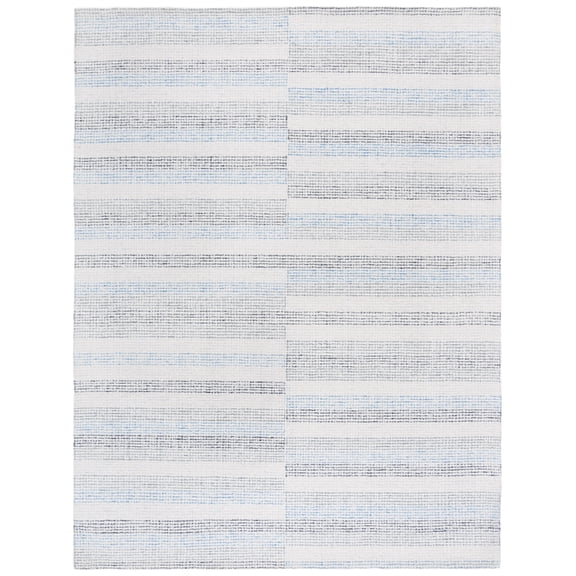 SAFAVIEH Ebony Jayna Geometric Striped Area Rug, Ivory/Blue, 8' x 10'