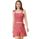 thumbnail image 1 of INSPIRE CHIC Conjunto De Falda Cruzada Y Top Corto Fruncido Con Lazo Floral Para Mujer Rojo S, 1 of 4