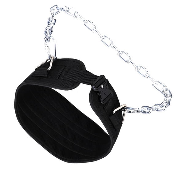 Necvior Pull Up and Squat Belt with Ergonomic Padding & Steel Chain Weight Dipping Belt