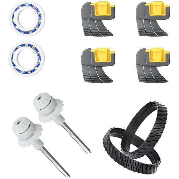 Pool Cleaner Rebuild Repair Kit for Zodiac MX8/MX8 Elite/MX6/MX6 Elite – Complete Replacement Parts Bundle with R0525100 Shaft, R0527000 Bearings, R0526100 Traction Bands & Cyclonic Brushes R0714400