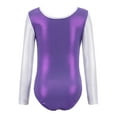 thumbnail image 5 of Mallas de gimnasia para niñas, color violeta brillante, ropa deportiva, vestido de baile para gimnasio 8, 5 of 5