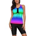 thumbnail image 1 of Maillots de Bain Tankini à Imprimé Color Block pour Femmes avec Capris de Bain s-TTTG, 1 of 6