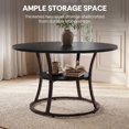 thumbnail image 5 of Hawsaiy 47.2" Round Dining Table Set for 4, Modern Kitchen Table with 4 Upholstered PU Leather Dining Chairs, Dining Room Table with Storage Shelf, Small Space Furniture, 5 of 9