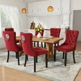 thumbnail image 4 of DONICK Velvet Upholstered Dining Chairs , Kitchen & Dining Room Chairs, Nailheads Tufted, Soft, Solid Wood Frame (Wine, Set of 4), 4 of 12