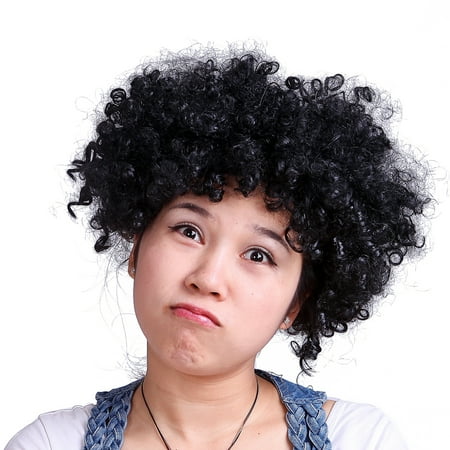 - HDE Neon Color Afro Curly Clown Halloween Costume Party Wig Fake Goofy Unisex Hair