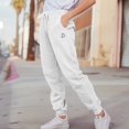 thumbnail image 4 of Dalix Heartly Ghost Embroidery Jogger Midweight Fleece Sweatpants Soft Lounge Pant Drawstring Waistband Pockets Womens in White 2XL XX-Large, 4 of 5