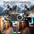 thumbnail image 4 of 4K Digital Camera,Autofocus 48MP 1080P HD Video Selfie Camera with 180° Flip Screen,Kids Digital Camera 8X Zoom Anti Shake Compact Cameras for Photography,32GB Black, 4 of 10