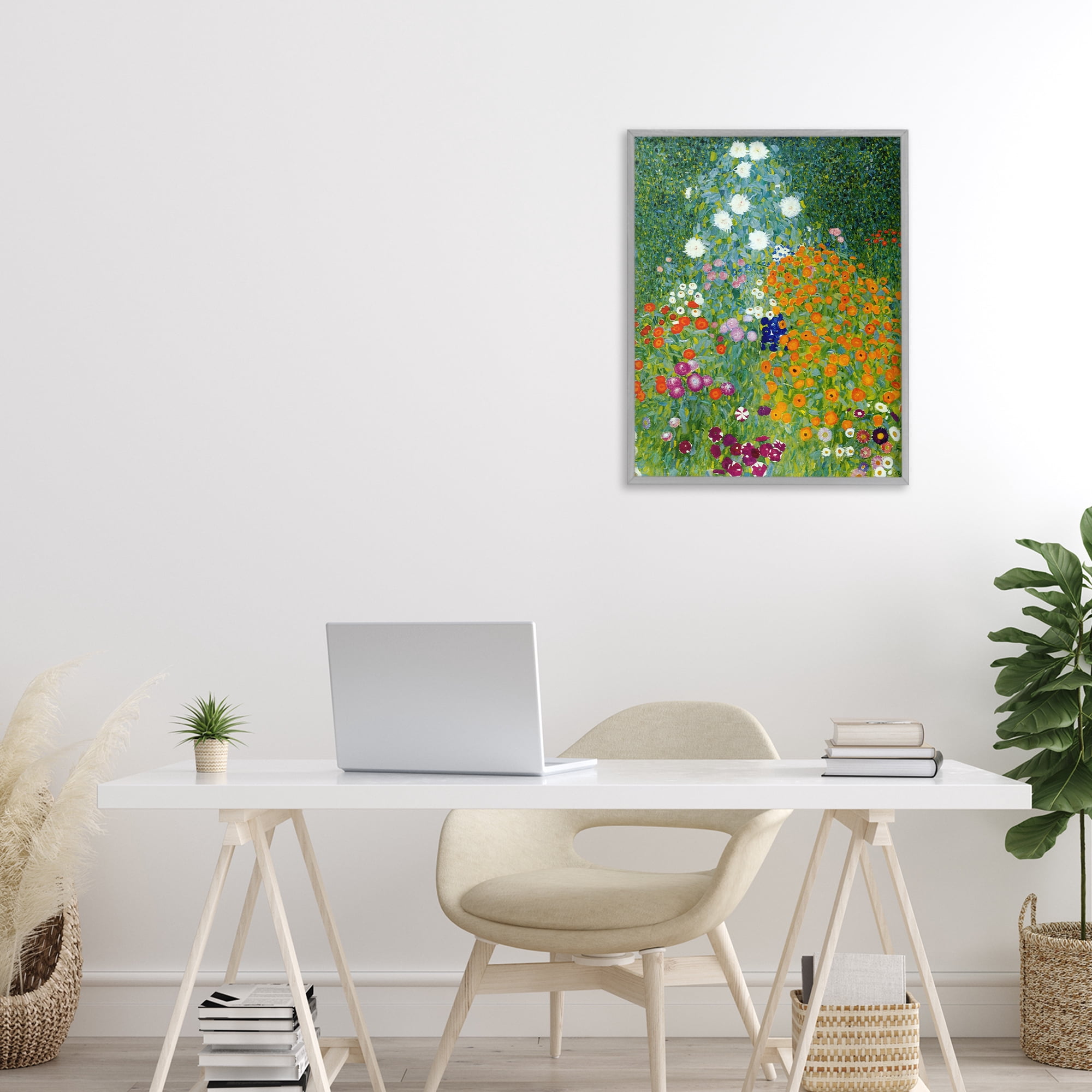 Stupell Industries Farm Garden Classic Klimt Gray Framed Giclee Art, design by Vintage Hustle