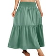 thumbnail image 5 of Mgmyaa Long Skirts for Women Drawstring High Waist A Line Skirt Casual Flowy Tiered Skirt with Pockets Summer Boho Maxi Beach Skirt, 5 of 8