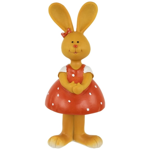 Northlight Bunny Girl in Polka Dot Dress Easter Outdoor Garden Statue - 8"