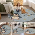 thumbnail image 5 of Round Rugs 7Ft, Blue Penguins Christmas Round Area Rug Washable Indoor Throw Carpet, Xmas Winter Snowflake Let Snow Large Non Slip Circle Rug for Dining Room Playroom Home Decor Aesthetic, 5 of 8