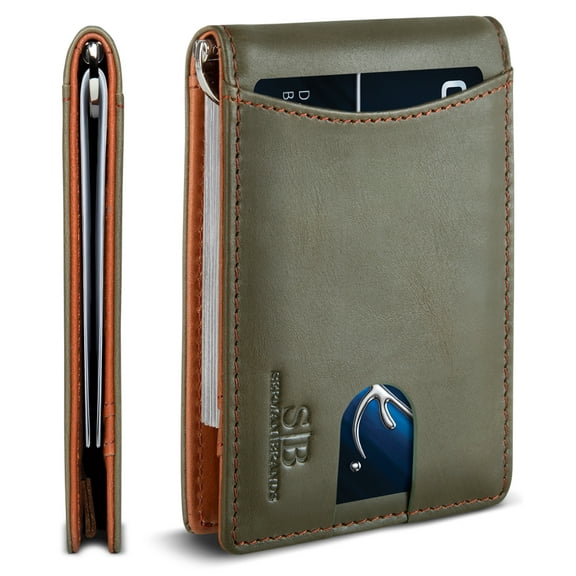 Serman Brands Credit Card Holder Slim Money Clip Wallets for Men