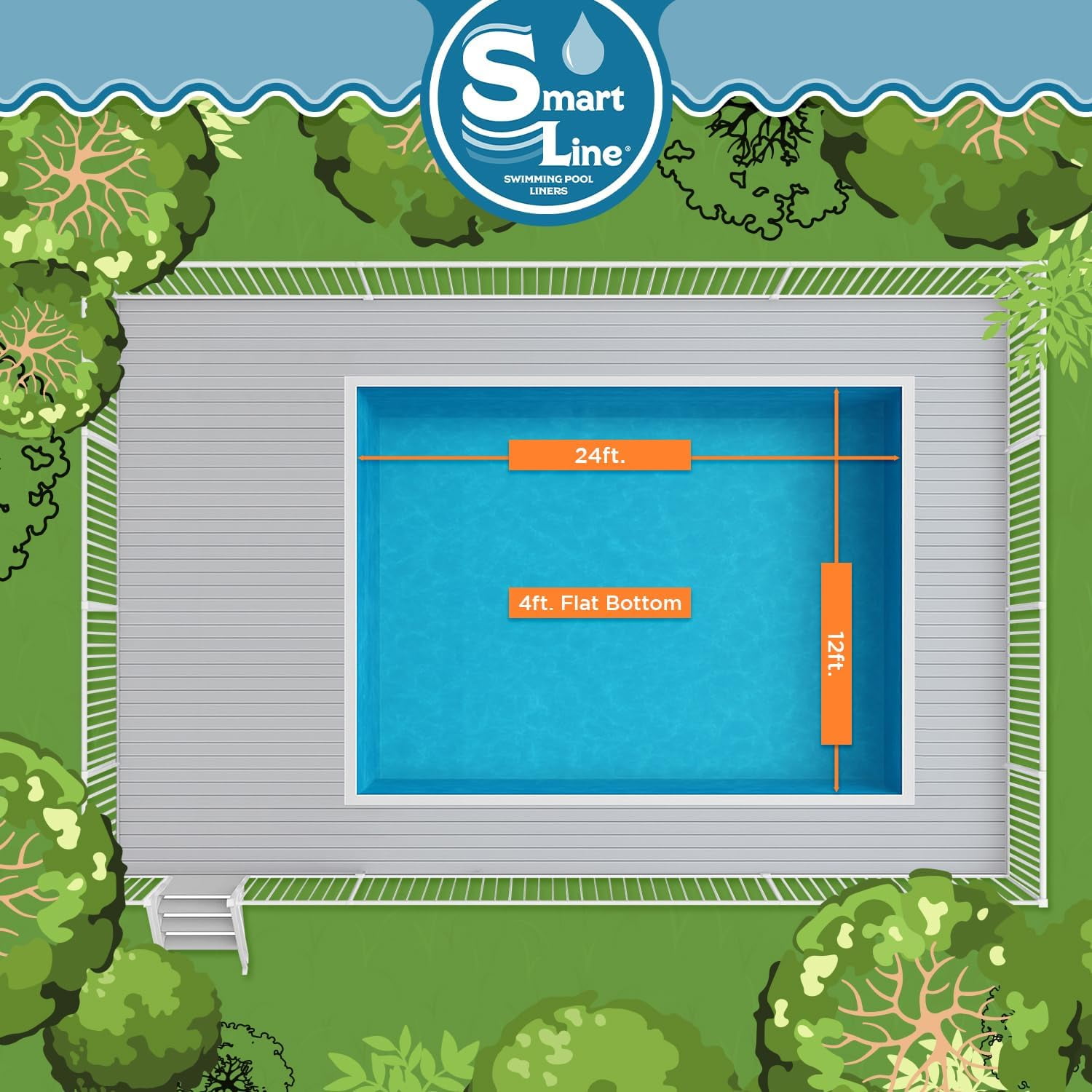 SmartLine Rectangular Beaded Liner for Fanta-Sea Pool - Thumbnail 5