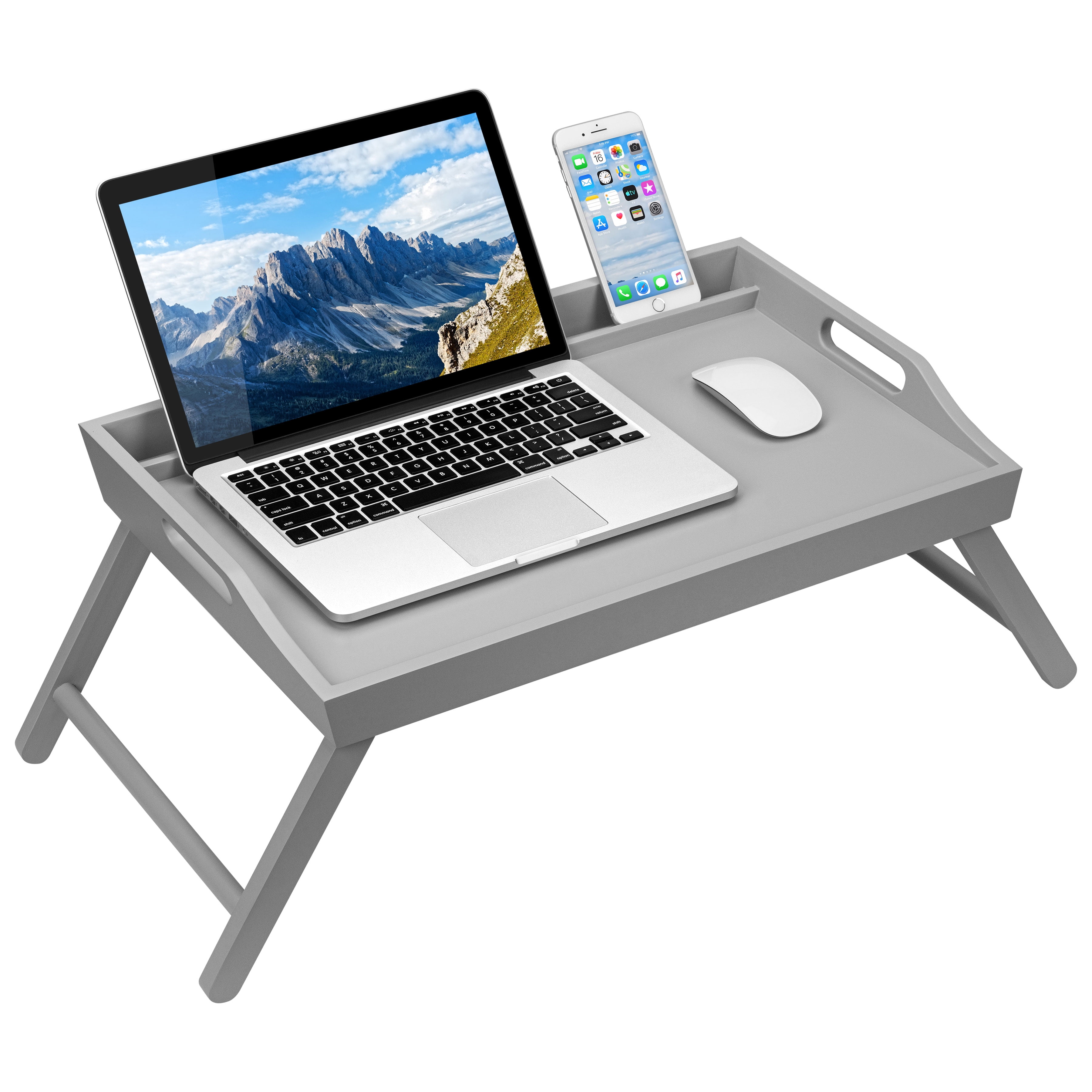 Photo 1 of **minor scratch, view photos**
Rossie Home Wood Media Bed Tray - Calming Gray