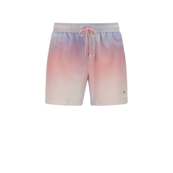 Boss Men's Printed swim shorts in quick-drying recycled fabric