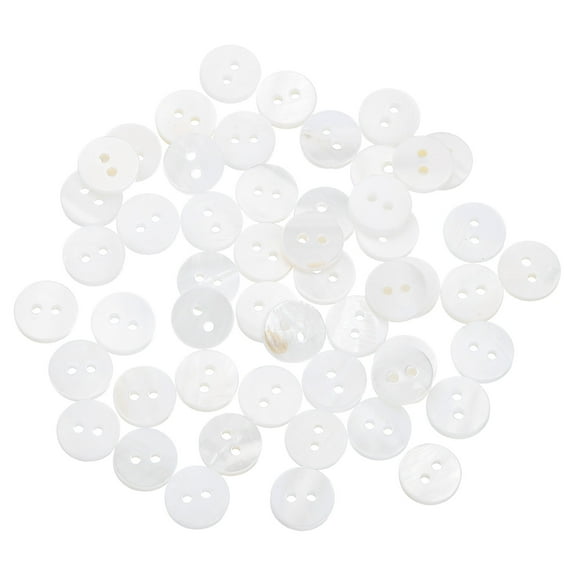 Uxcell 50Pcs Natural Shell Buttons, Mother of Pearl Button 10mm Sewing Buttons,White