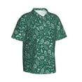 thumbnail image 3 of Xecao Green Christmas print Hawaiian shirt - a stylish short-sleeve button-down for men, perfect for casual beach and tropical outings., 3 of 9