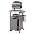 thumbnail image 1 of Outsunny Grill Table with Stainless Steel Top, Pizza Oven Table,  Dark Grey, 1 of 10
