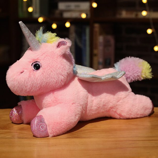 New Luminous Unicorn Plush Toys Plush Light Up Toys Stuffed Animals Cute Horse Toy Soft Doll Kids Toys Xmas Birthday GiftsPink Deng Xun unisex