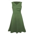 thumbnail image 7 of Einccm Women's Sleeveless V Neck Ruched Drawstring Mini Dress Solid Color Bodycon Wrap Style for Casual Summer Wear, Date Night, Parties and Weekend Outfits, 7 of 7