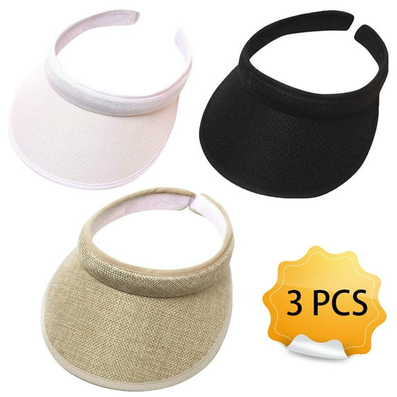 Cloth Covered Slip On Visor, Sun Sports Visor Hats Cap for Women Adjustable Cap