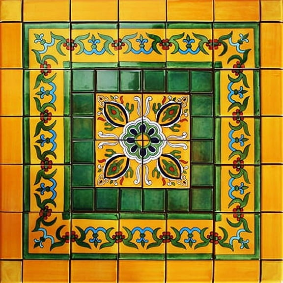Badalona Mexican Tile Set Backsplash Mural