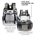thumbnail image 5 of Wrangler Clear Waterproof Backpack, Durable Plastic Book Bag, Casual, for Girls, Clear Graphite, 5 of 6