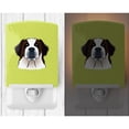 thumbnail image 2 of Caroline's Treasures BB1308CNL Checkerboard Lime Green Saint Bernard Ceramic Night Light, 6x4x3", multicolor, 2 of 2