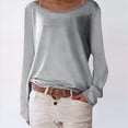 thumbnail image 3 of Blusa de Larga con Cuello y Hombros Descubiertos para Mujer Gris XL, 3 of 5