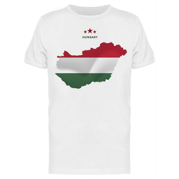 Hungary Map Waving Flag T-Shirt Men -Image by Shutterstock, Male x-Large