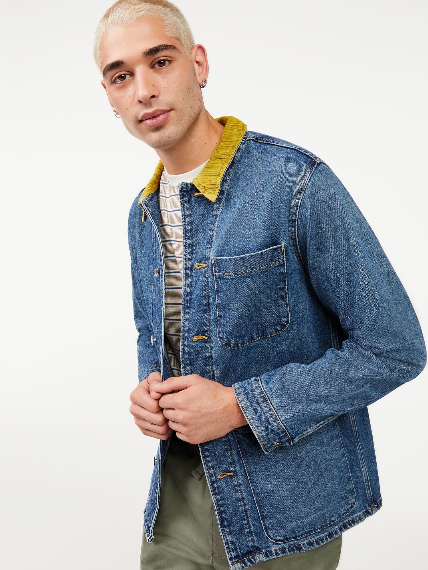 Free Assembly Men's Work Jacket with Corduroy Collar - Walmart.com