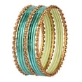thumbnail image 6 of Efulgenz Indian Bangles Set Metal Bangles One Dozen Plain Glossy Alloy Bangles with Crystal Oxidized Bangles Bohemian Bracelet Bollywood Party Wedding Jewelry Indian Bangles for Women (18 Pcs), 6 of 6