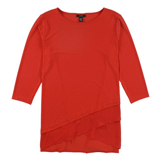Alfani - Blusa de gasa para mujer, color rojo, pequeña