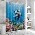 thumbnail image 5 of Shower Curtain Diving Panda Bathroom Curtains with Hooks, Waterproof Fabric Funny Animal Fish Coral Ocean Seafloor Bath Shower Curtains Set for Bathroom Bathtubs Decor 72x72 Inch, 5 of 9