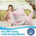 thumbnail image 6 of MorisMos Giant Shark Stuffed Animal 51" Soft Shark Plush Pillow, 6 of 7