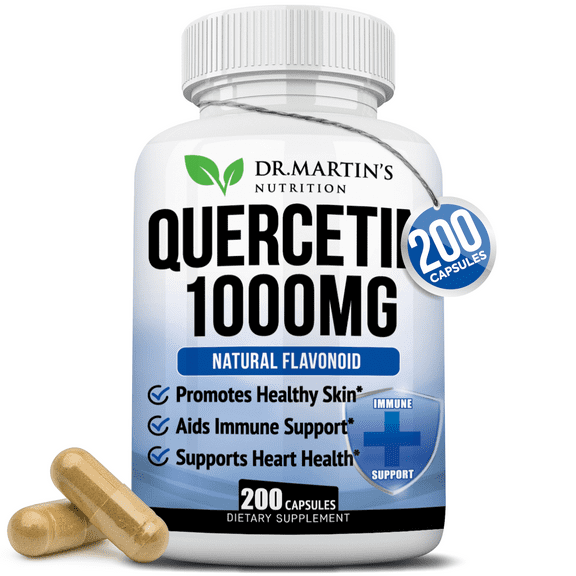 1000mg Quercetin | Antioxidant for Seasonal Sinus Relief, Immune System & Cardiovascular Health | Maintains Inflammatory & Immune Responses | 200 Capsules | Men & Women